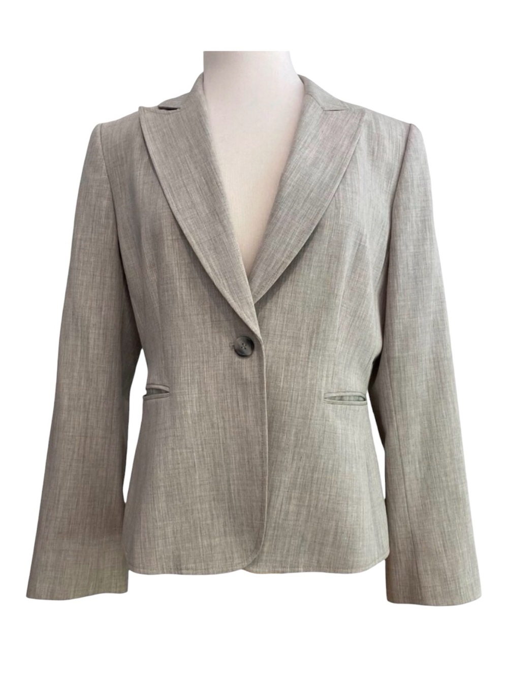 Tahari Light Gray Business Blazer Career Jacket Office Wear Tailored Size 12